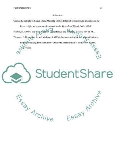 The Effect of Formaldehyde Inhalation