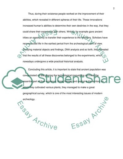 Technological Innovations in Ancient People