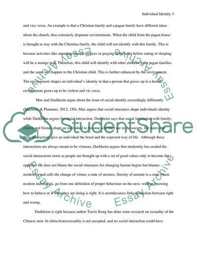 Shaping of an Individuals Identity