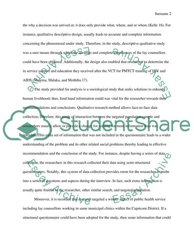 Providing VCT for PMTCT of HIV and AIDS in Limpopo Province