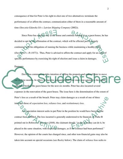 Contract Law Problem Question - Breach of Contract