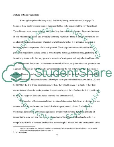 Regulation in the Banking Sector