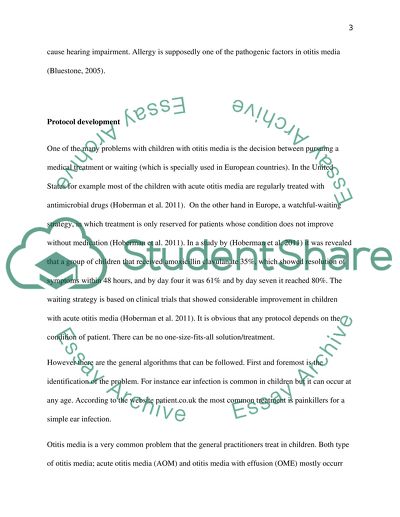 Otitis Media Protocol In 1-6 Year Old Patients