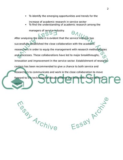 The Service Industry