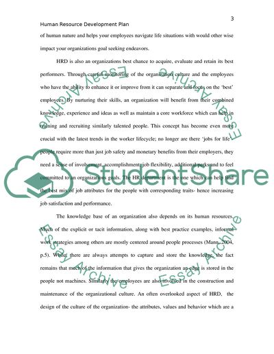 Human Resource Development Plan for Glaxo SmithKline Company