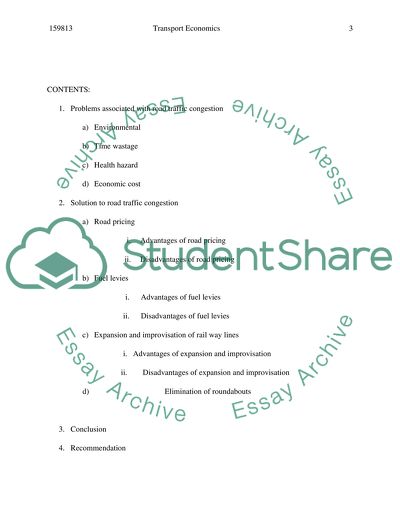 The Issues Associated with Road Congestion