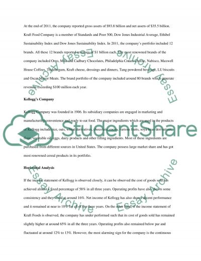 a financial statement analysis on the kellogg company a financial statement analysis on the kellogg company