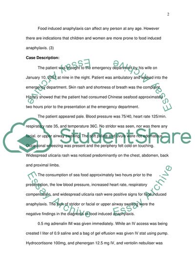 Emergency , anaphylaxis to seafood