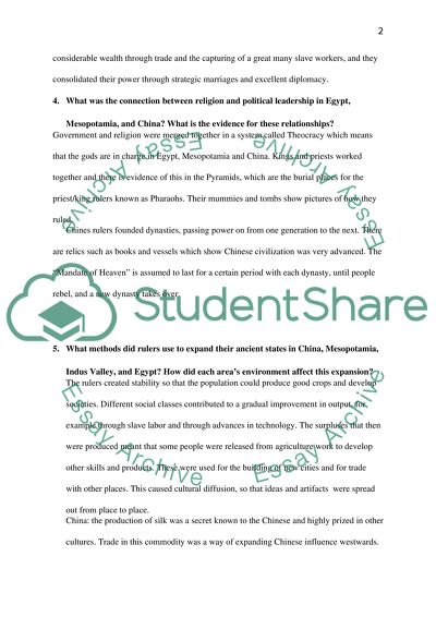 Answer the history eassy questions