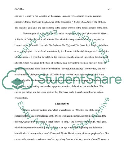 Compare and contrast A Fistful and Dollars(1964) and Shane(1953) in both stylistic and thematic terms