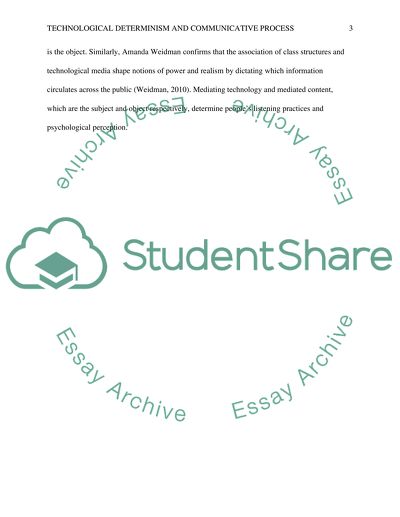 Technological Determinism and Communicative Process