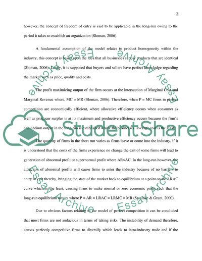 Perfect Competition, Monopolistic Competition, Oligopoly and Monopoly