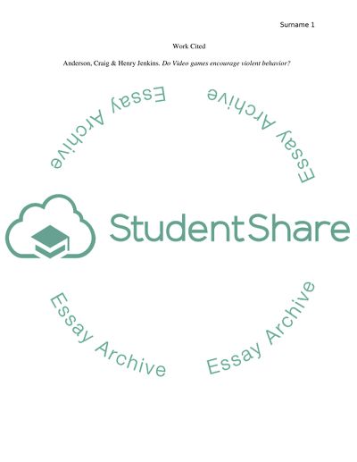 Do Video Games Encourage Violent Behavior