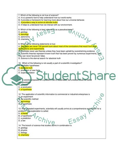 physical science essay questions