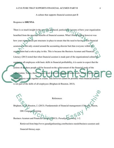 A Culture That Supports Financial Acumen Part II