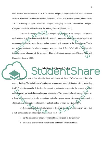 Customer Orientation in the Pricing Strategy