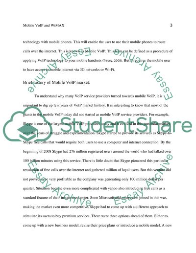 Mobile VoIP and WiMAX