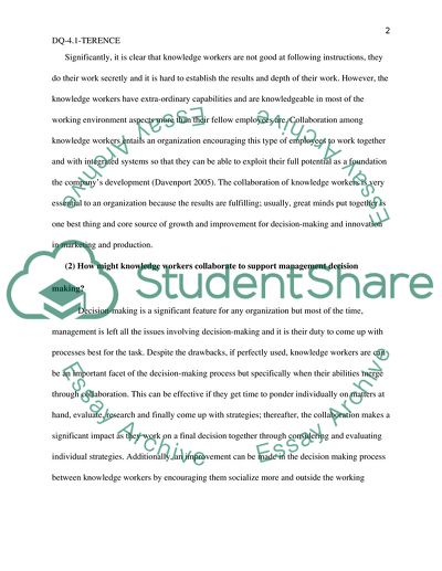 Collaboration among Knowledge Workers