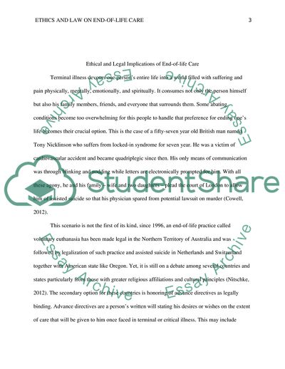 Ethical and Legal Implications of End-of-life Care