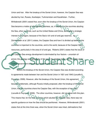 Legal Case of the Caspian Sea