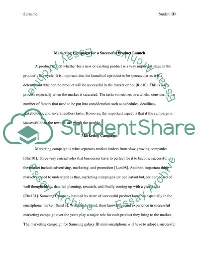 Marketing Campaign for a Successful Product Launch