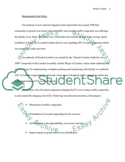 London Congestion Pricing Program