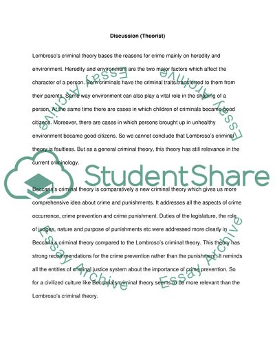 Lombrosos Theory of Crime