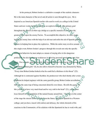 Realism in For Whom the Bell Tolls by Hemingway