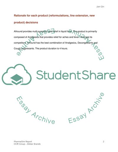 PharmaSim Report OCM Group Allstar Brands