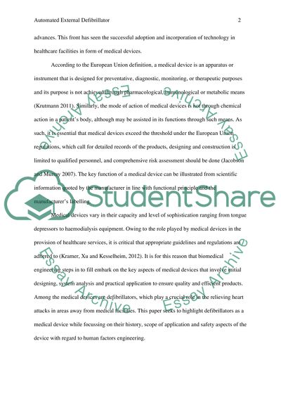 The design of an automated external defibrillator