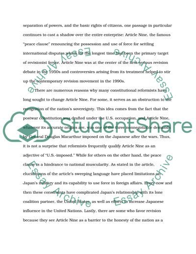 Politics of Japans Constitutional Reform