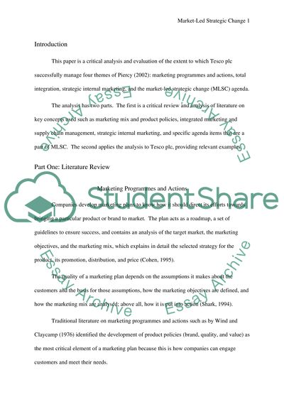 Market-Led Strategic Change at Tesco plc