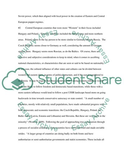 Assignment on Eastern and Western Europe