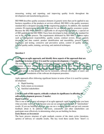 Software Engineering Exam Questions