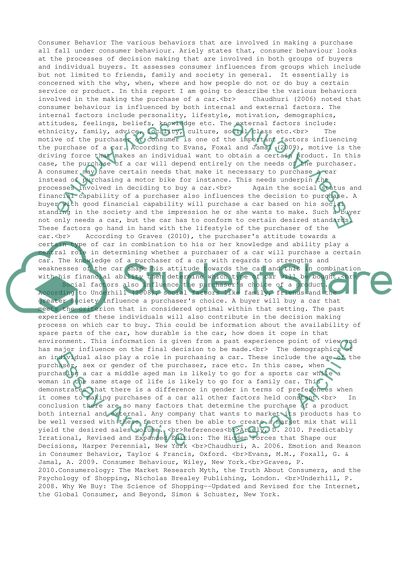 Using the product or service of your choice describe the behaviors in making a purchase