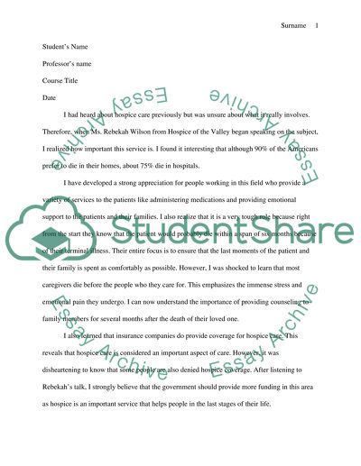 Reflections on Hospice Care