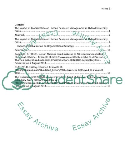 The Impact of Globalization on Human Resource Management at Oxford University Press