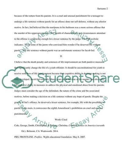 Critical Thinking Assignment on Jacob Ind