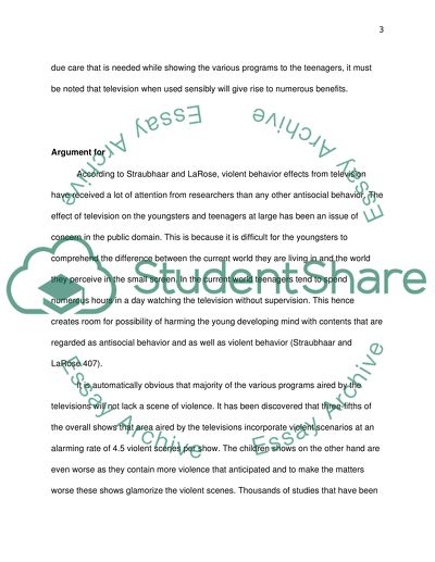 Does Television Promote Deviant and Violent Behavior in Teens