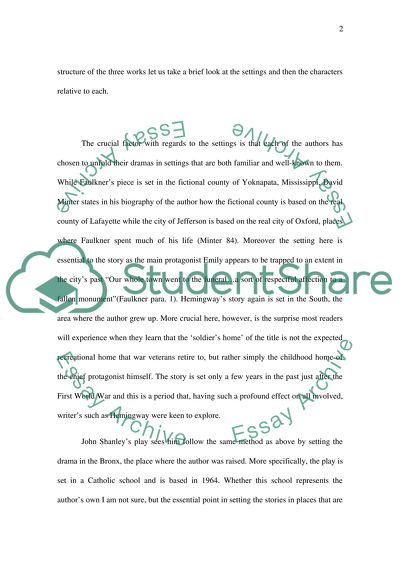 A Comparative Analysis of Selected Works by Faulkner, Hewingway and Shanley