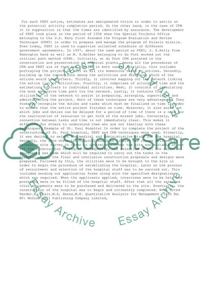 Assignment Project Management and Quiz