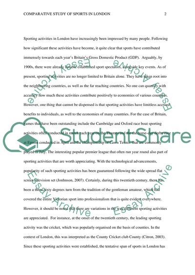 A Comparative Study of Sport in London