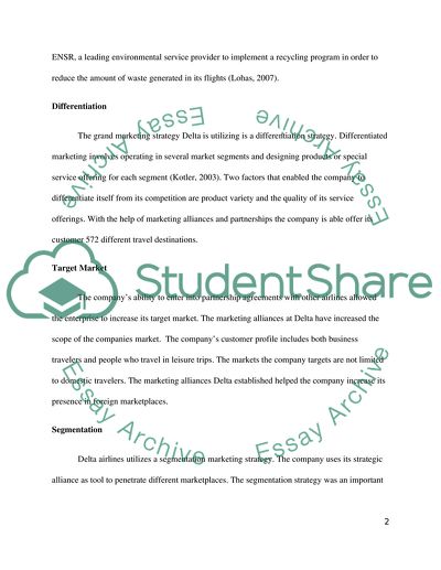 Marketing Management of Delta Airlines