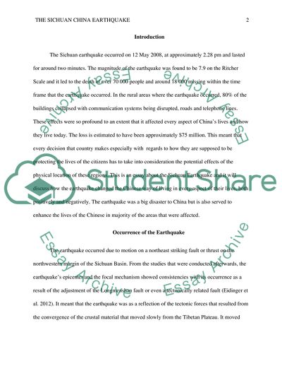 The Sichuan China Earthquake