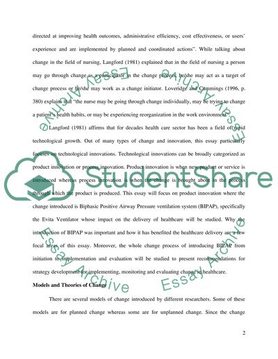 Healthcare: Models and Theories of Change