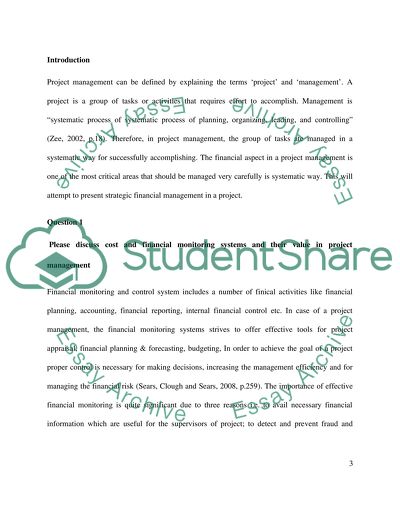 Financial and Strategic Management of Projects