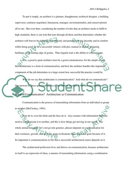 Good Communications in Architectural Practice and Management