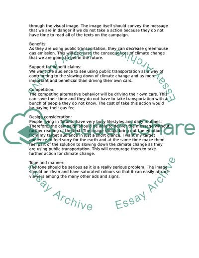 Design brief for climate change campaign