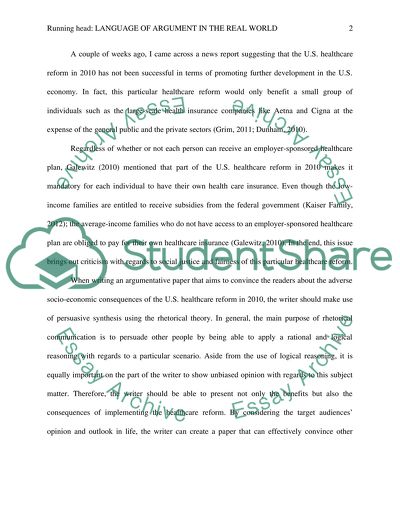 Language of Argument in the Real World