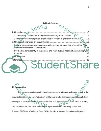 The Relationship between Migration and Sexual Health